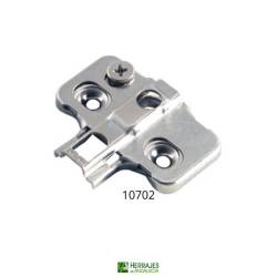 Base metálica sistema clip con taco 5 mm-Herrajes de Andalucía