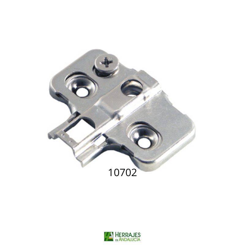 Base metálica sistema clip con taco 5 mm-Herrajes de Andalucía