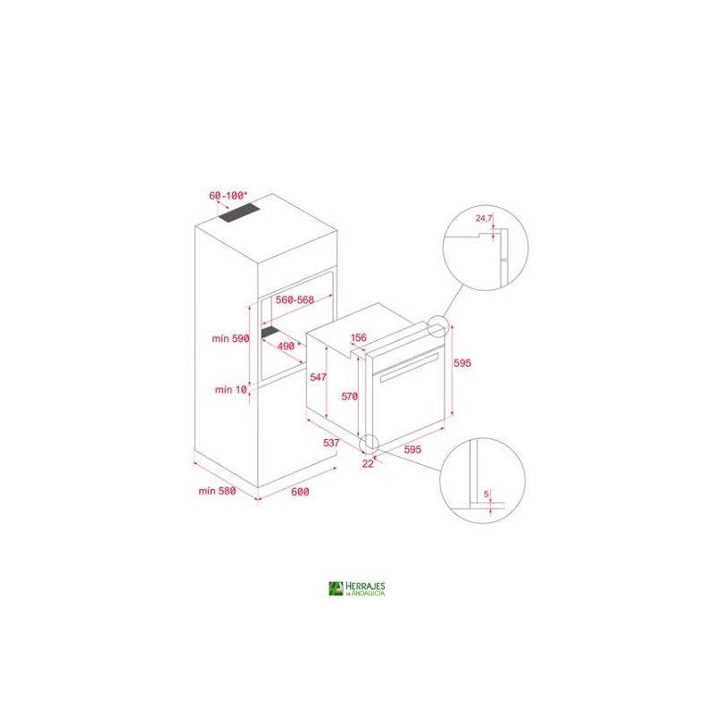 Horno convencional con 3 funciones cocinado Teka-Herrajes de Andalucía