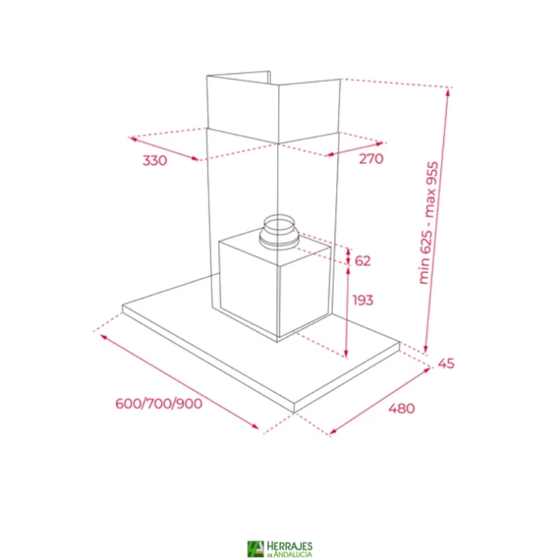 Campana decorativa pared blanca 4 velocidades | Herrajes de Andalucía