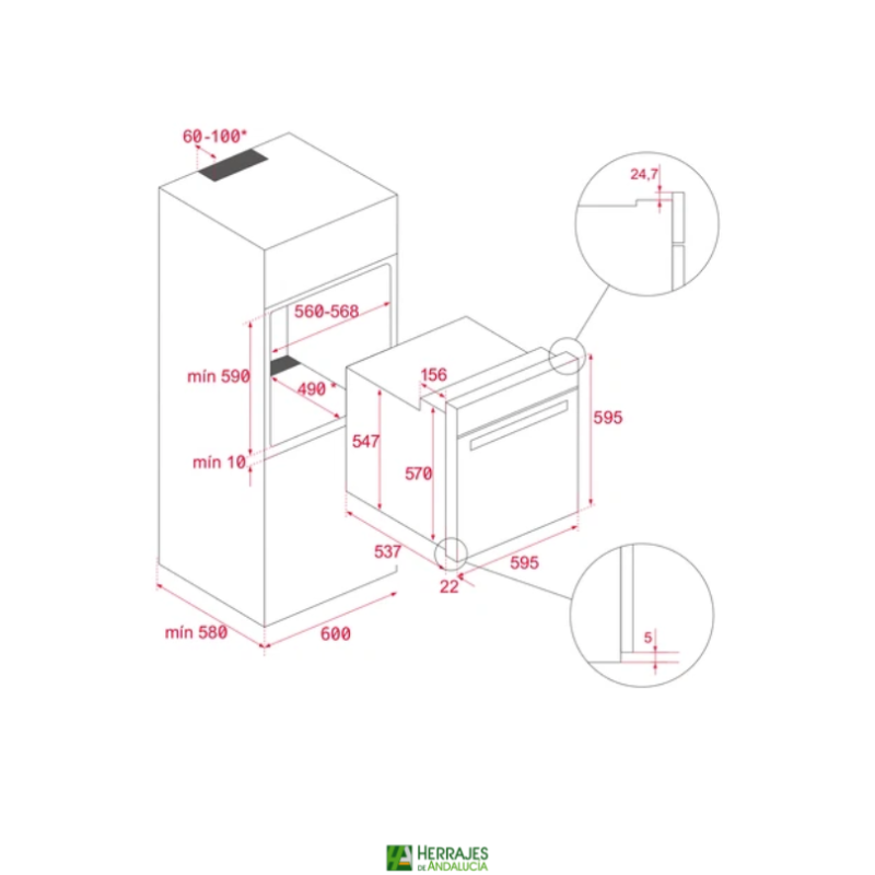 NEO HBB 4350 WH horno convencional 3 funciones | Herrajes de Andalucía