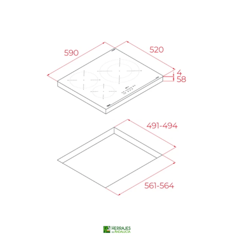 Placa inducción 60 cm IBC 63110 SSM BK | Herrajes de Andalucía