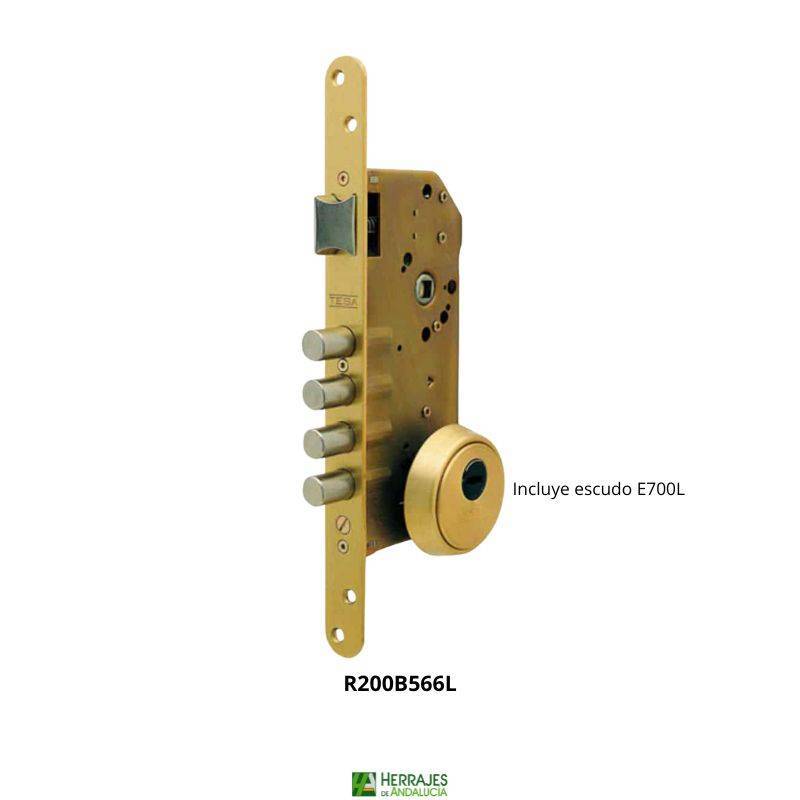 Cerradura R200B escudo E700L , cilindro T60, entrada 50 | Herrajes de Andalucía
