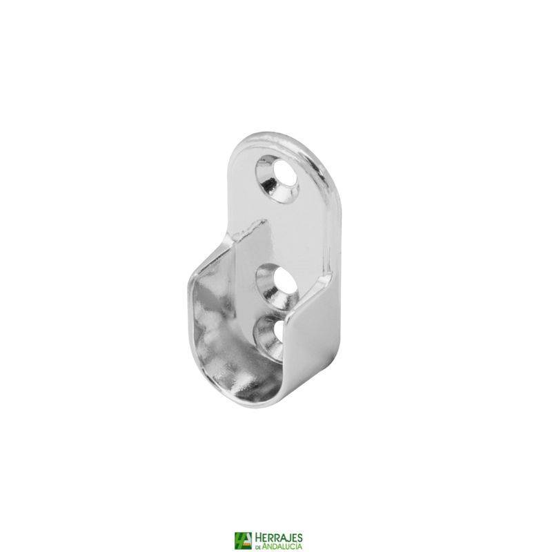 Soporte ovalado 3OV16HN cromado - Herrajes de Andalucía