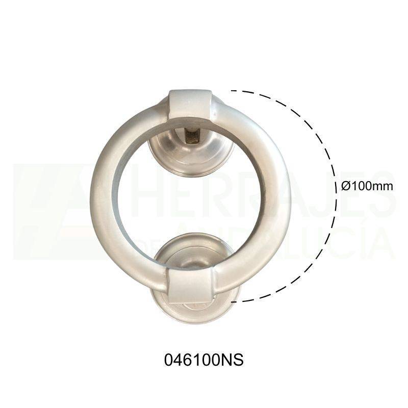 Llamador rosco níquel satinado Ø100 mm modelo 046 | Herrajes de Andalucía