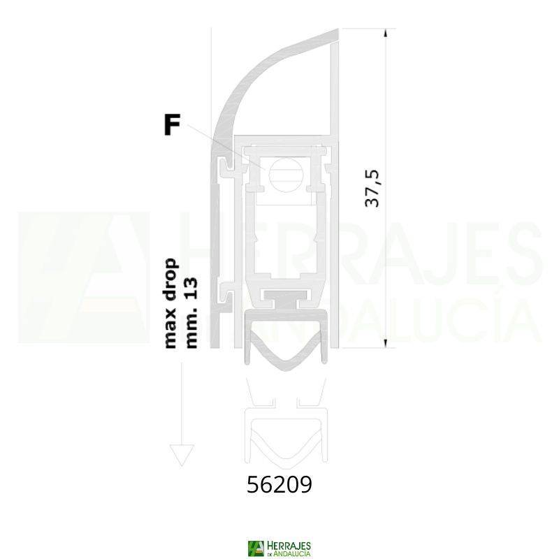 Burlete basculante Comax 1450 Comaglio | Herrajes de Andalucía