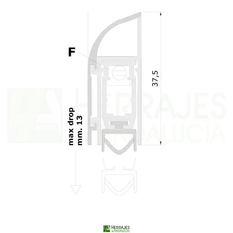 Burlete bronce basculante Comax 1450 Comaglio | Herrajes de Andalucía