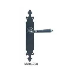 Juego Manivela Hierro Forjado Plata Vieja 275x42 mm | Herrajes de Andalucía