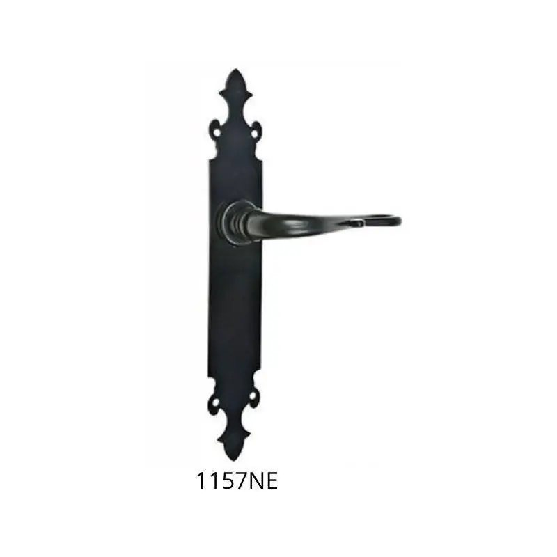 Juego Manivela Flor de Lis Forja Negra 275x42 mm | Herrajes de Andalucía