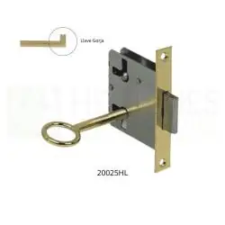 Cerradura embutir mueble 200/25 oro | Herrajes de Andalucía