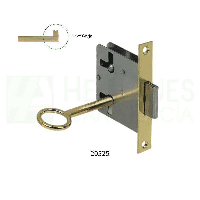 Cerradura Embutir Muebles mod.205-25mm llave latón | Herrajes de Andalucía