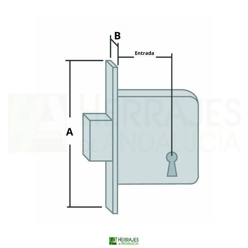 Cerradura embutir mueble 205/15 latón | Herrajes de Andalucía