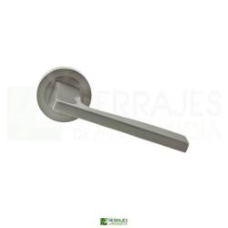 Juego Manivela con roseta Modelo Elmer en níquel satinado-Herrajes de Andalucía