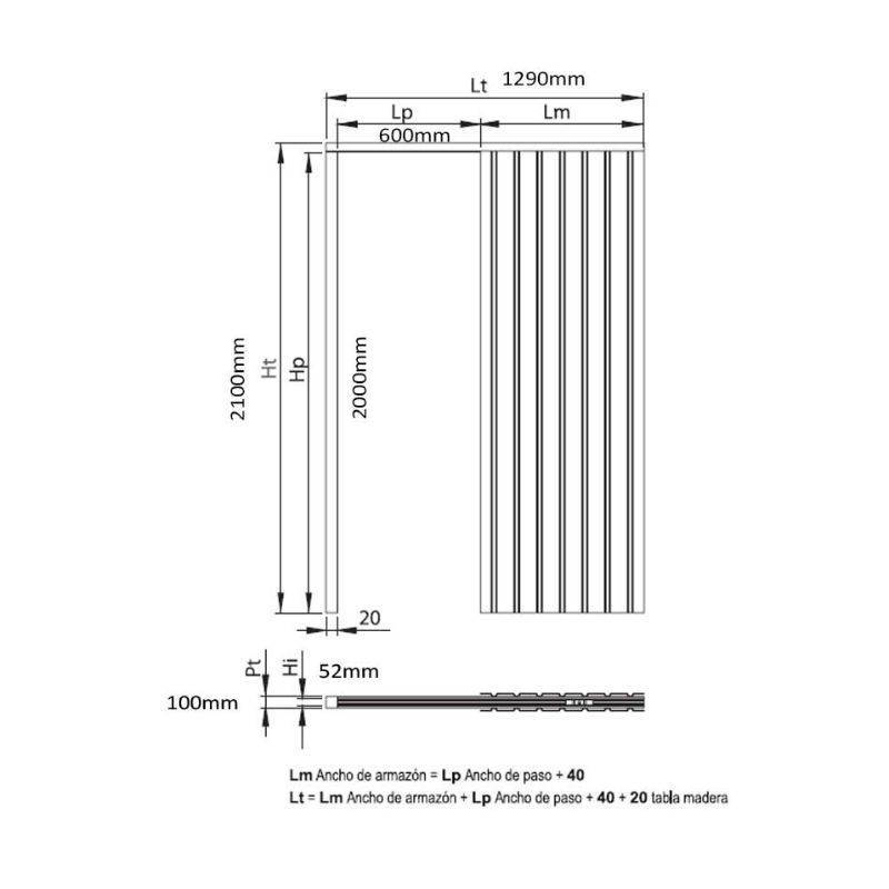 Premarco Pladur 60x204 cm | Herrajes de Andalucía
