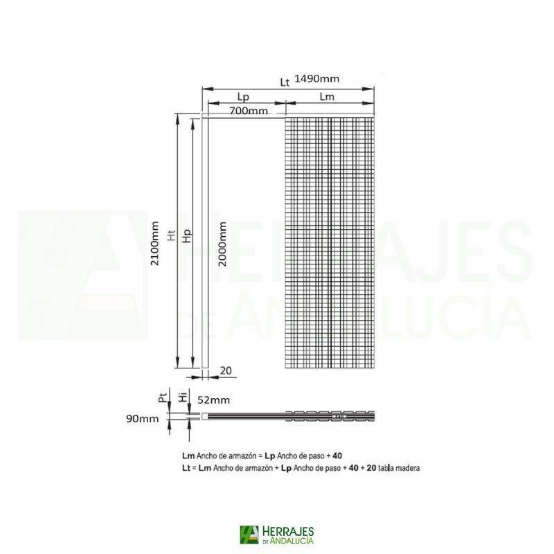 Premarco yeso enfoscado 72x203 cm | Herrajes de Andalucía