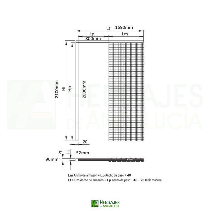 Premarco yeso enfoscado 82x203 cm | Herrajes de Andalucía