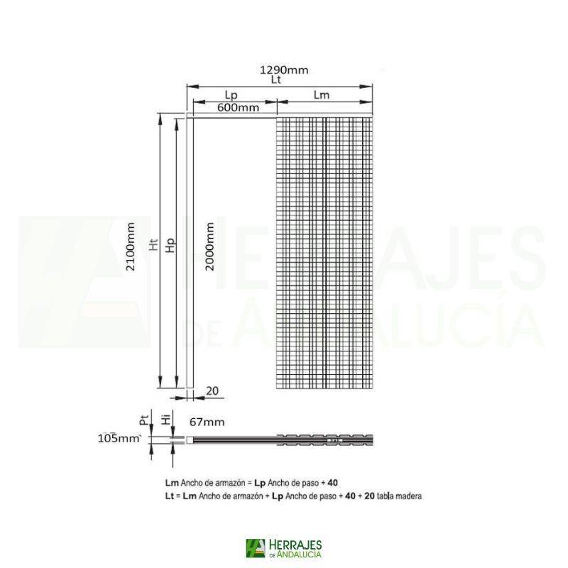 Premarco yeso 62x203 cm | Herrajes de Andalucía