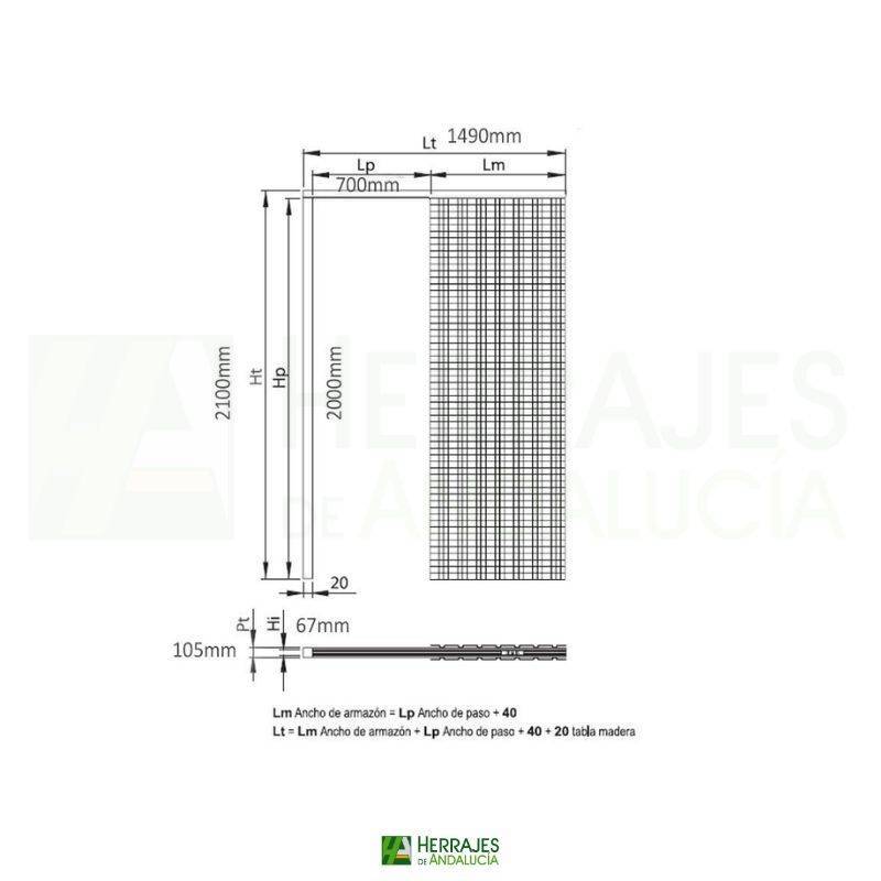Premarco yeso 72x203 cm | Herrajes de Andalucía