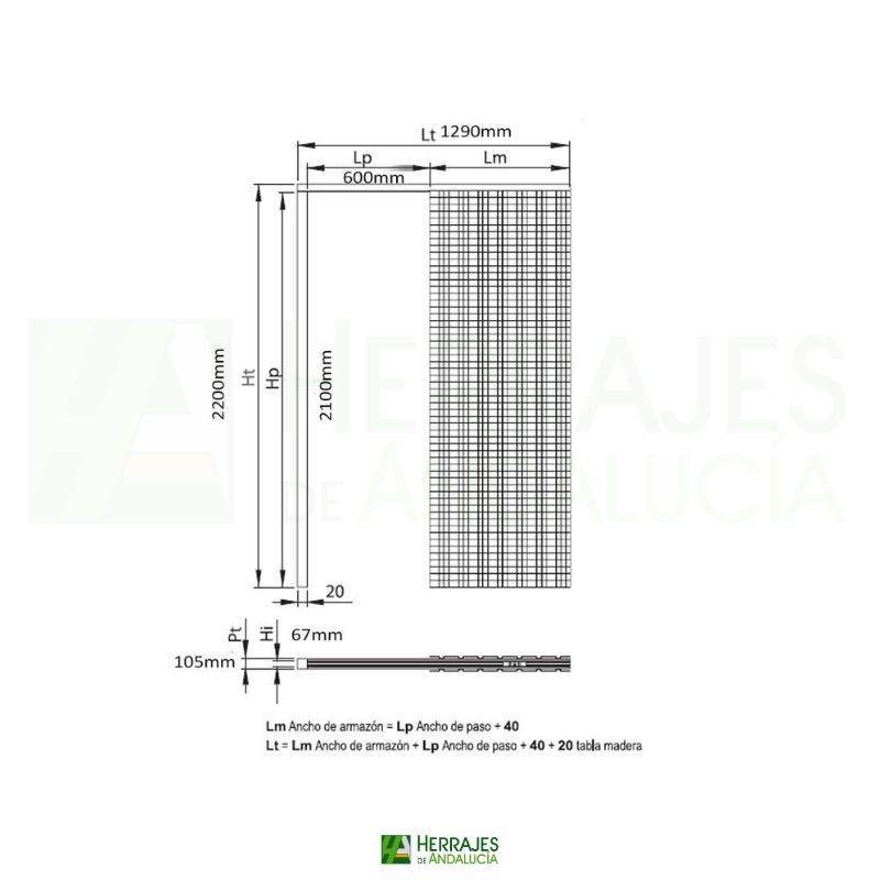 Premarco yeso enfoscado 60x210 cm pared 105 mm | Herrajes de Andalucía