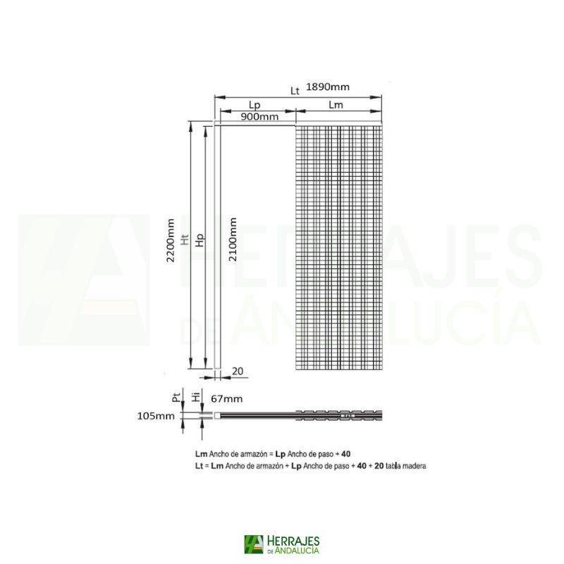 Premarco yeso enfoscado 92x210 cm pared 105 mm | Herrajes de Andalucía