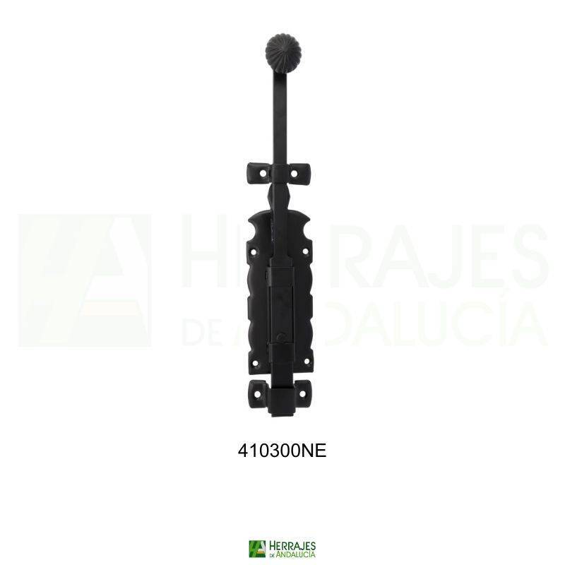 Pasador puertas sobreponer Mod. 410 medida 300mm color negro | Herrajes de Andalucía