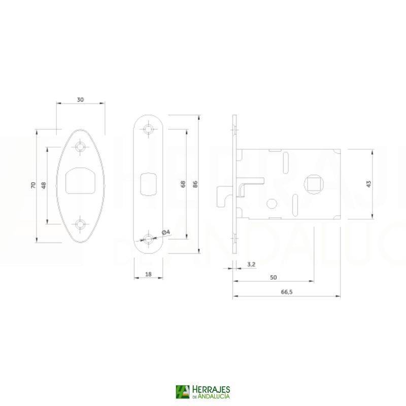 Kit Corredera Condena Modelo 101 Negro | Herrajes de Andalucía