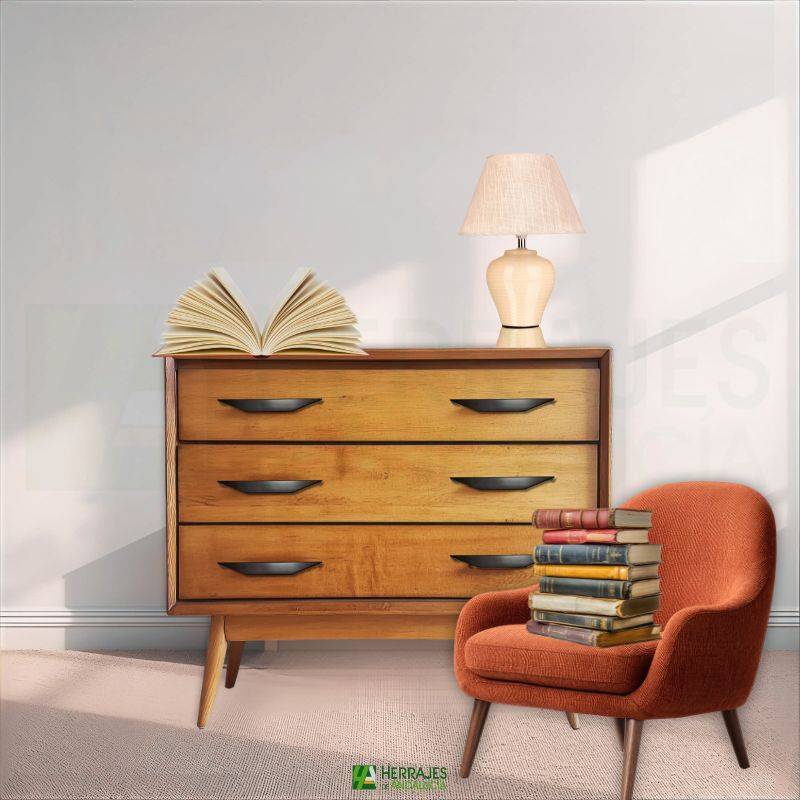 Tirador Modelo Stellar mueble o armarios acabado negro-Herrajes de Andalucía