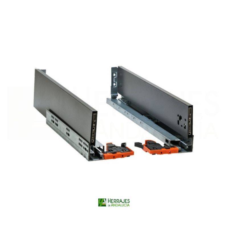 Guías cajón lateral S-Line H-121 500mm antracita | Herrajes de Andalucía