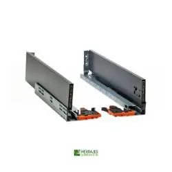 GUÍAS CAJÓN S-LINE..450MM H-250 ANTRACITA CON PANEL LATERAL EXTRA FINO
