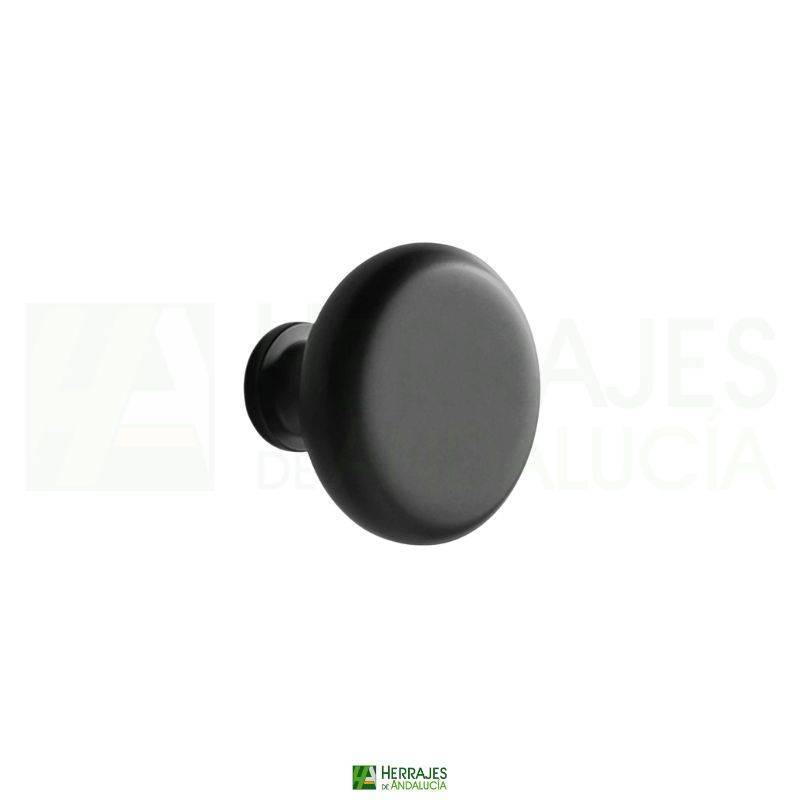 Pomo mueble redondo chato negro mate Ø28 mm | Herrajes de Andalucía