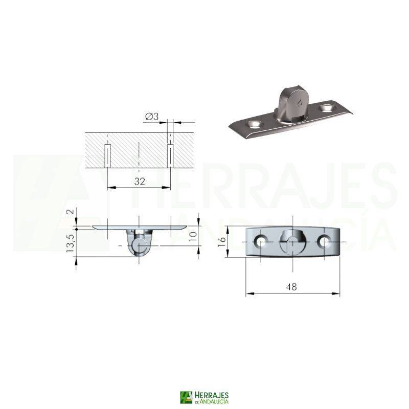 Soporte ajustable K12 | Fijación tornillos puerta Nk
