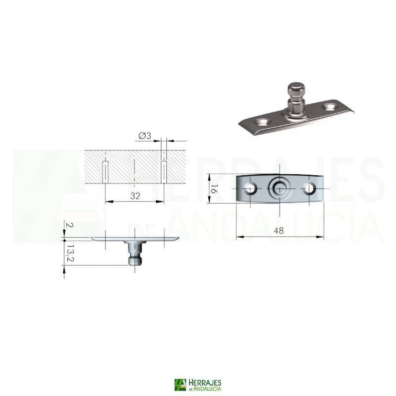 Soporte ajustable K12 | Fijación tornillos puerta Nk