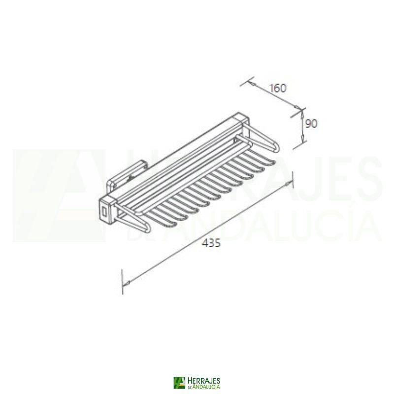 Corbatero lateral extraíble 10 ganchos | Herrajes de Andalucía