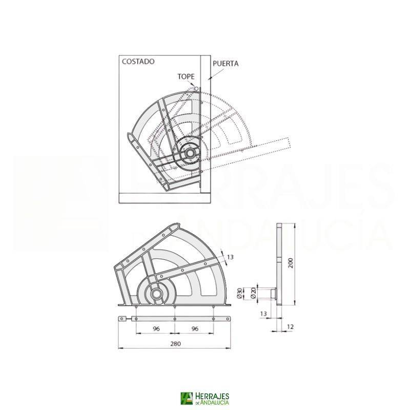 Zapatero giratorio con baldas | Herrajes de Andalucía