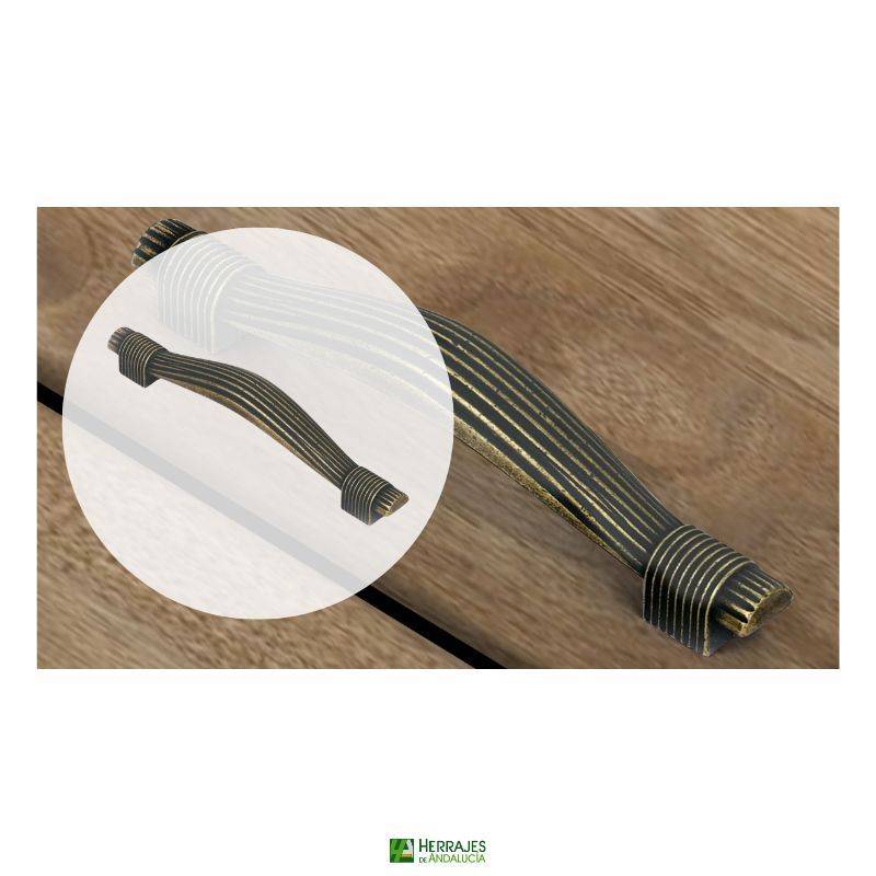 Tirador Reed bronce rústico 96 mm | Herrajes de Andalucía