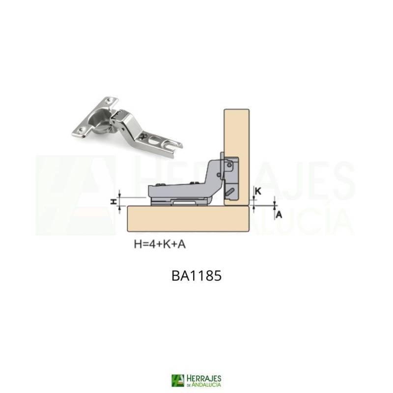 Bisagra Cazoleta Modelo p26 Slide On súper acodada-Herrajes de Andalucía