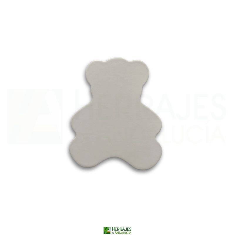 Pomo Mueble Oso 63x53 mm grosor 29 mm madera lacada Gris | Herrajes de Andalucía