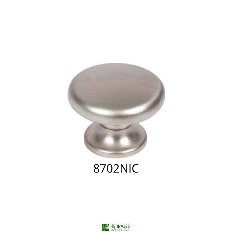 Pomo redondo vintage 30mm níquel cepillado | Herrajes de Andalucía