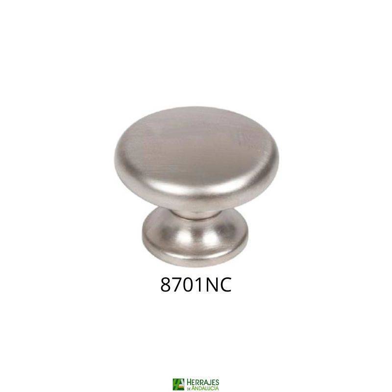 Pomo redondo vintage 35mm níquel cepillado | Herrajes de Andalucía