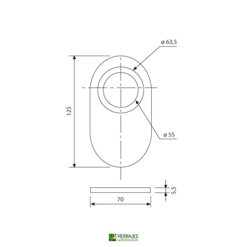 Escudo Embellecedor TESA EMB700 Latón Pulido | Herrajes de Andalucía