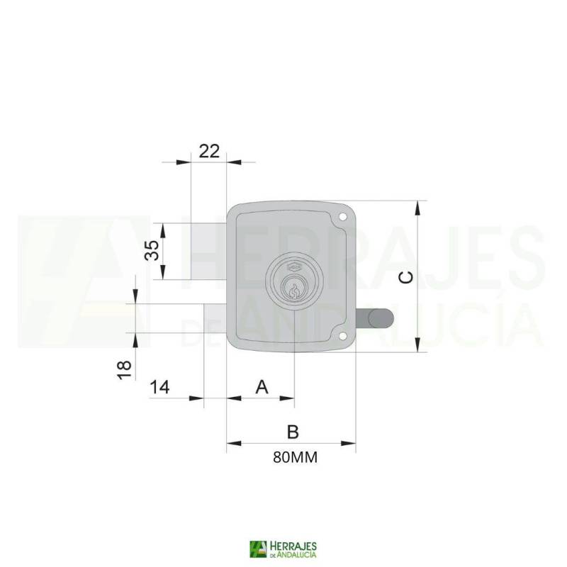 Cerradura sobreponer 4125 100mm izquierda | Herrajes de Andalucía