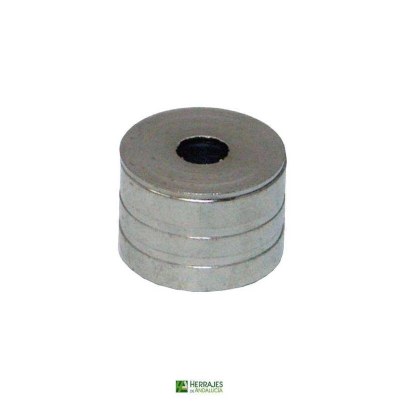 Soporte barra armario Ø16 níquel | Herrajes de Andalucía