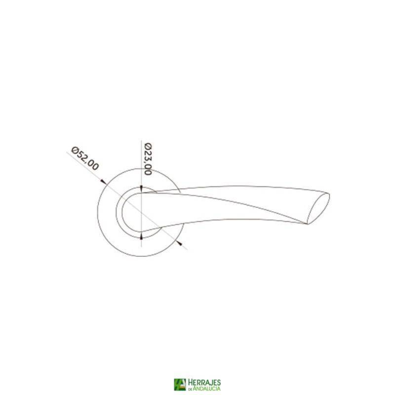 Manivela con roseta Zeus aluminio negro | Herrajes de Andalucía