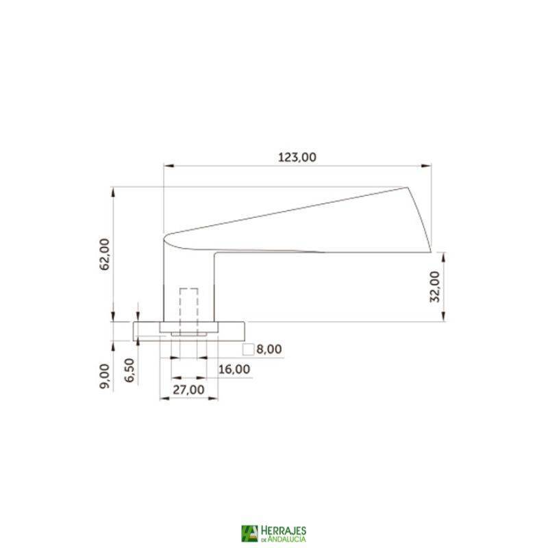 Manivela con roseta Zeus aluminio negro | Herrajes de Andalucía