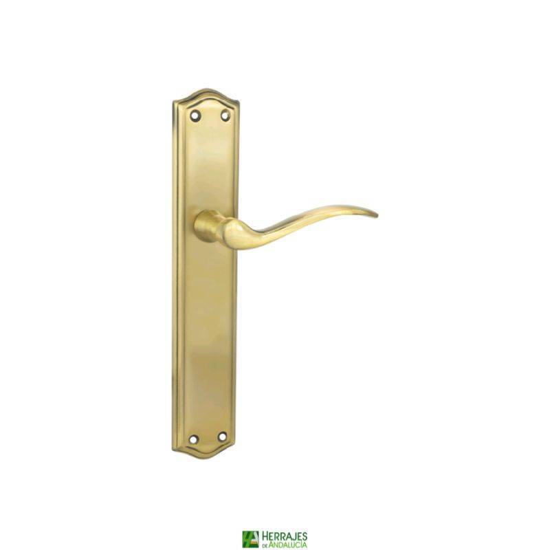 Manivela con placa 255x45 brillo mate | Herrajes de Andalucía