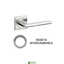 Manivela Rental con roseta intercambiable níquel | Herrajes de Andalucía