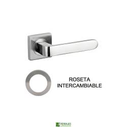 Manivela Rental roseta intercambiable níquel | Herrajes de Andalucía