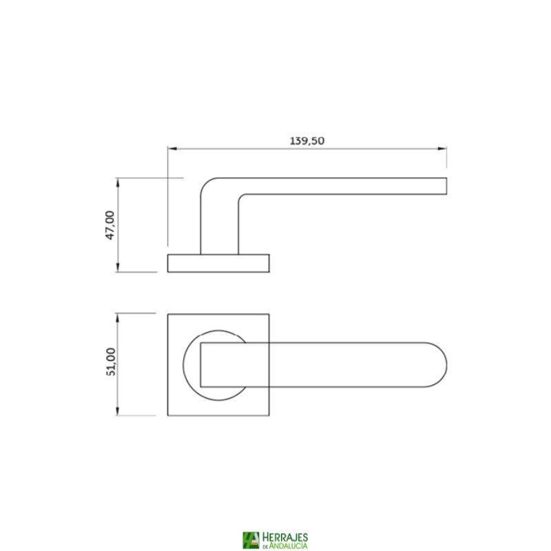 Manivela Rental roseta intercambiable níquel | Herrajes de Andalucía