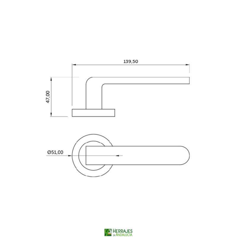 Manivela Rental roseta intercambiable níquel | Herrajes de Andalucía