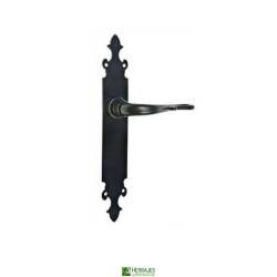 Juego Manivela Flor de Lis Forja Negra 275x42 mm | Herrajes de Andalucía